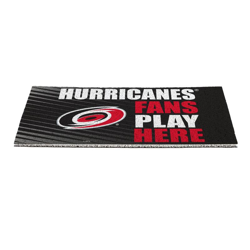28 in. x 16 in. Carolina Hurricanes "Fans Play Here" PVC Door Mat