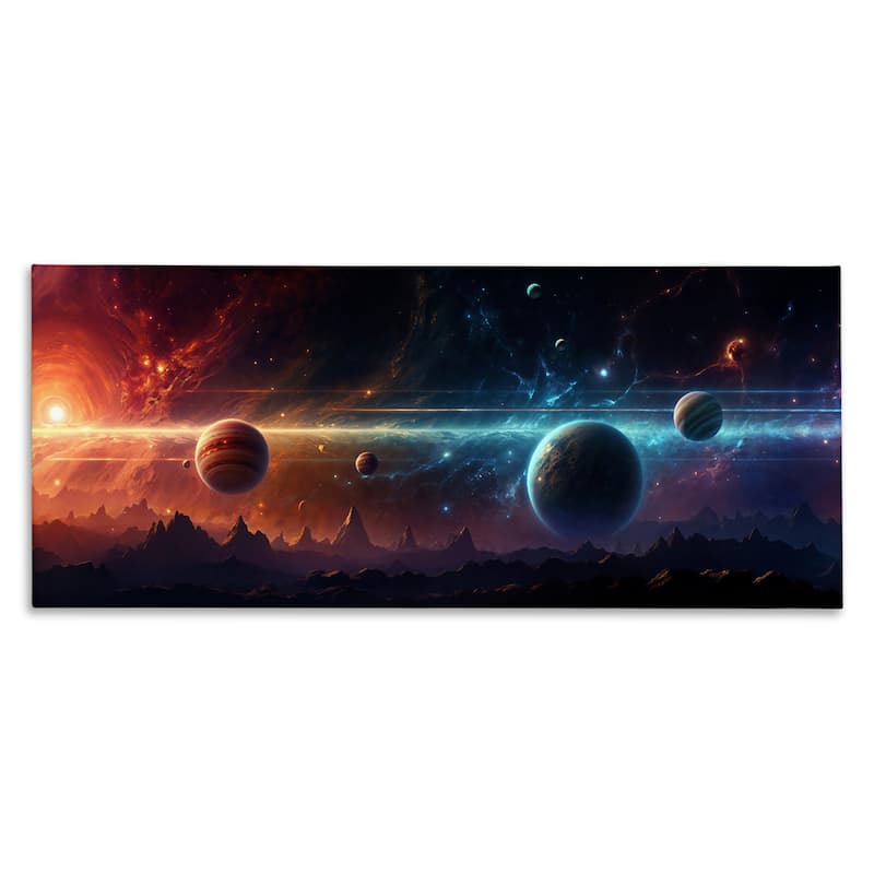 Stupell Surreal Planets over Crags Canvas Wall Art Design By Wumples - 40 x 17