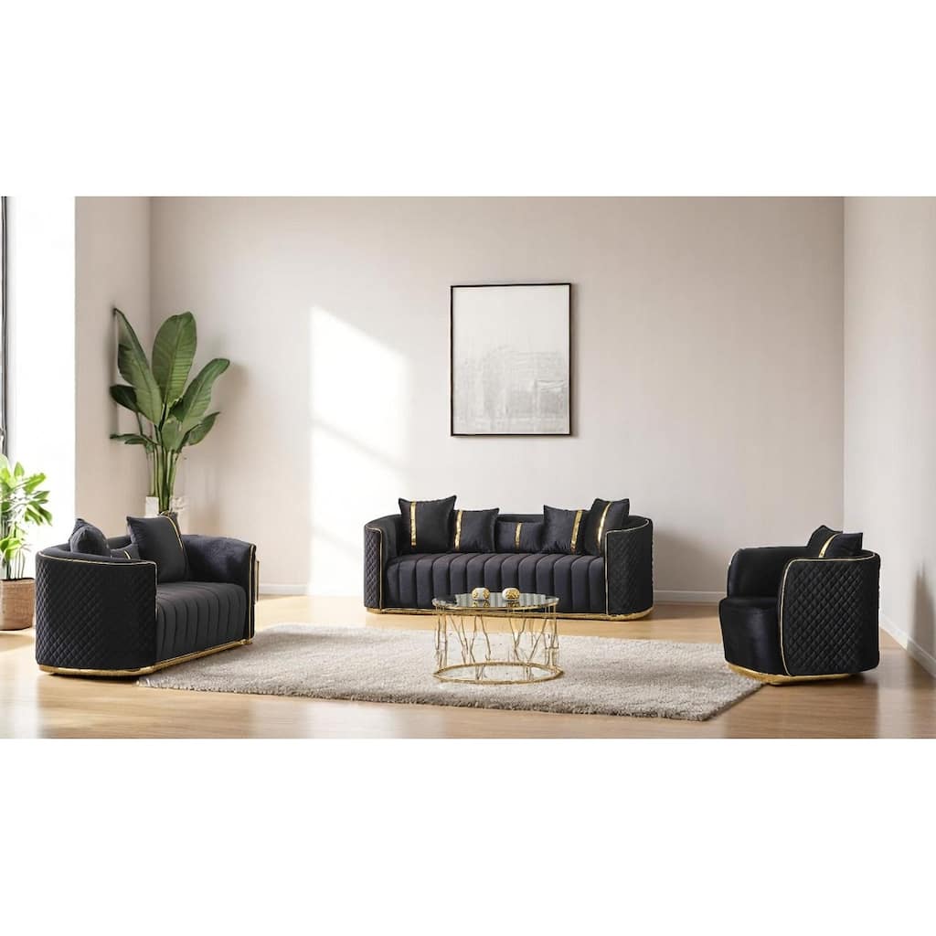 Avola 3 Pieces Living Room Sets 1 Sofa 1 Love seat 1 Chair