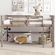 preview thumbnail 10 of 14, Wood Full Size Loft Bed with Hanging Clothes Racks