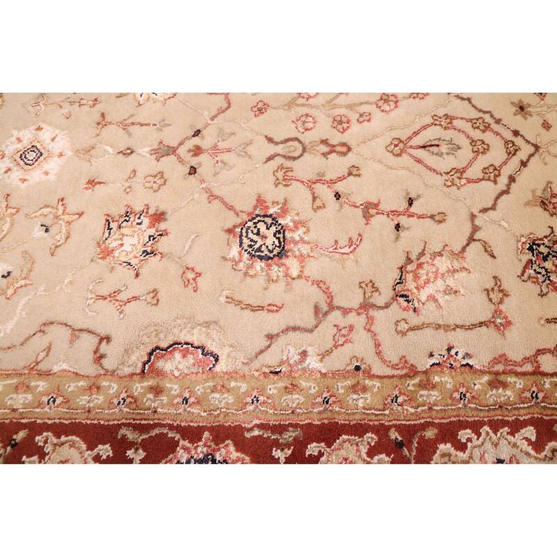 ECARPETGALLERY Hand-knotted Mirzapur Beige Silk, Wool Rug - 5'5 x 7'8