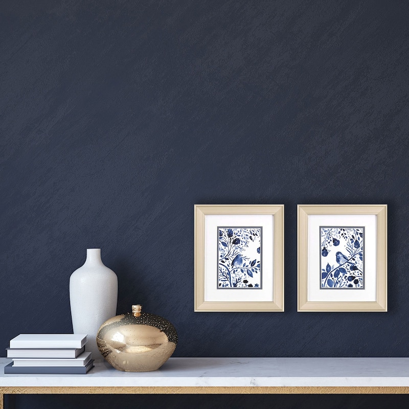 Indigo Song S/2 Framed Art Under glass