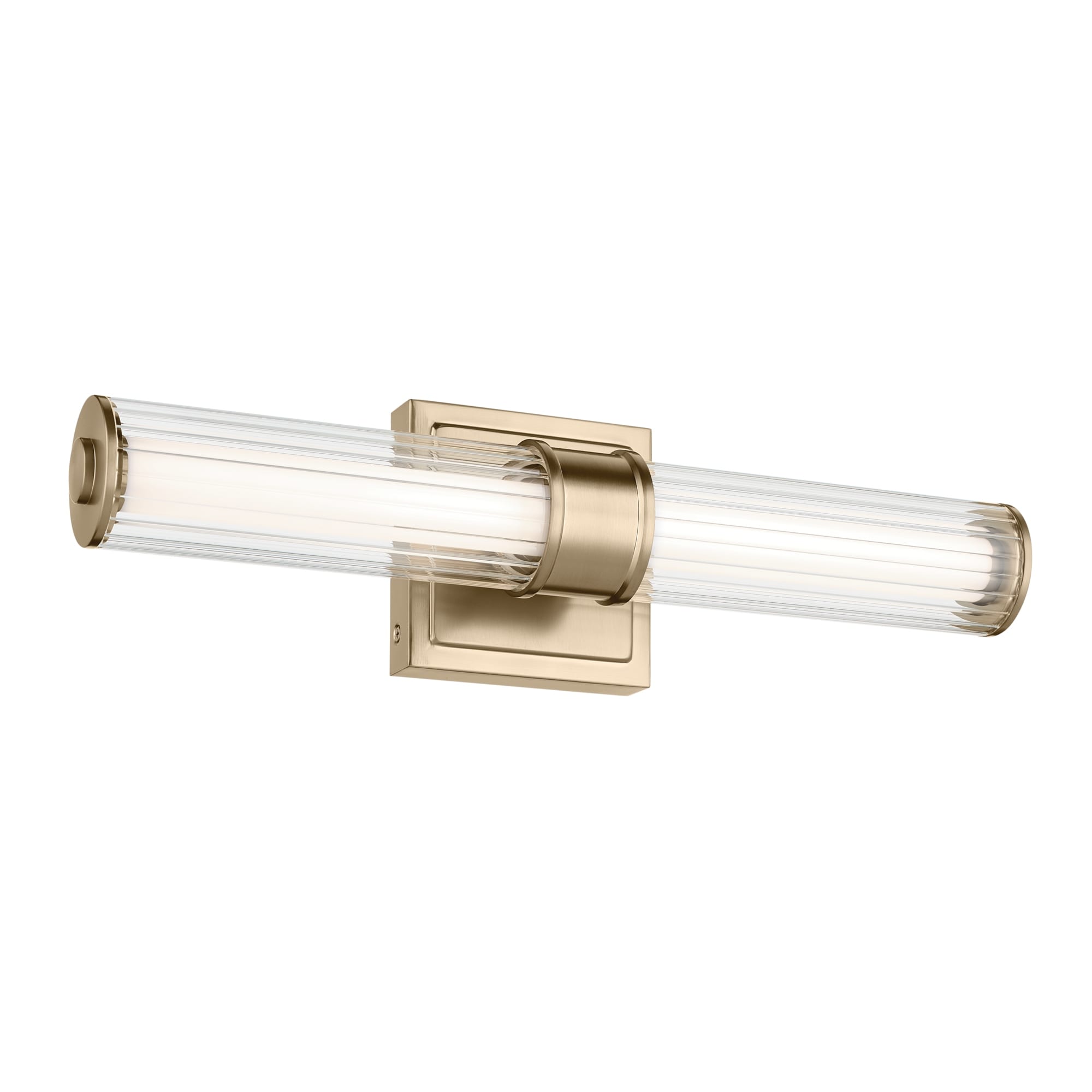 Kichler Lighting Laurene 18.5" Linear Bath Bar Small LED with Clear Fluted Glass in Champagne Bronze - Champagne Bronze