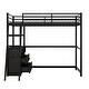 preview thumbnail 7 of 26, Twin Size Metal&Wood Loft Bed with Desk and Shelves, Two Built-in Drawers