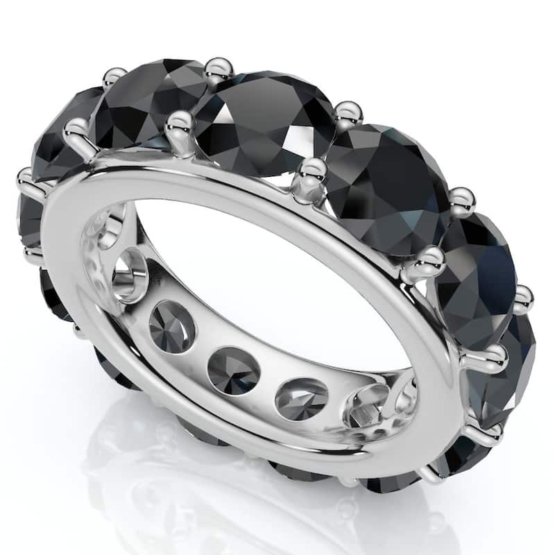 13Ct Black Diamond Eternity Ring Gold Lab Grown