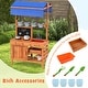 preview thumbnail 6 of 6, Wooden Pretend Play Kitchen with Accessories and Adjustable Height - 30" x 20.5" x 53"