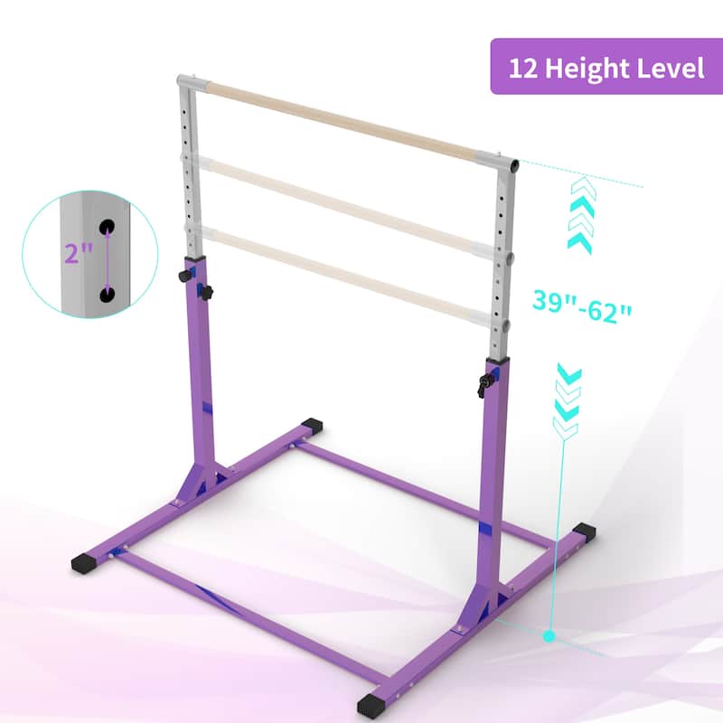 Zenova Gymnastics Bar Gymnastic Horizontal Kip Bar for Kids Age 3-15 Home Gym Indoor Equipment