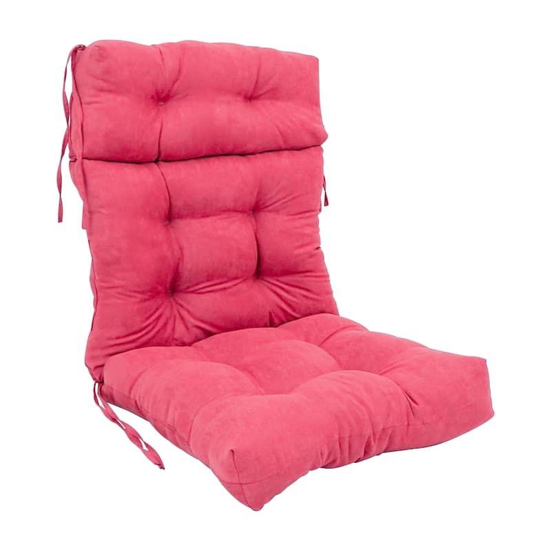 Multi-section Tufted Indoor Microsuede Seat/Back Chair Cushion (Multiple Sizes) - 22 x 45 - Bery Berry