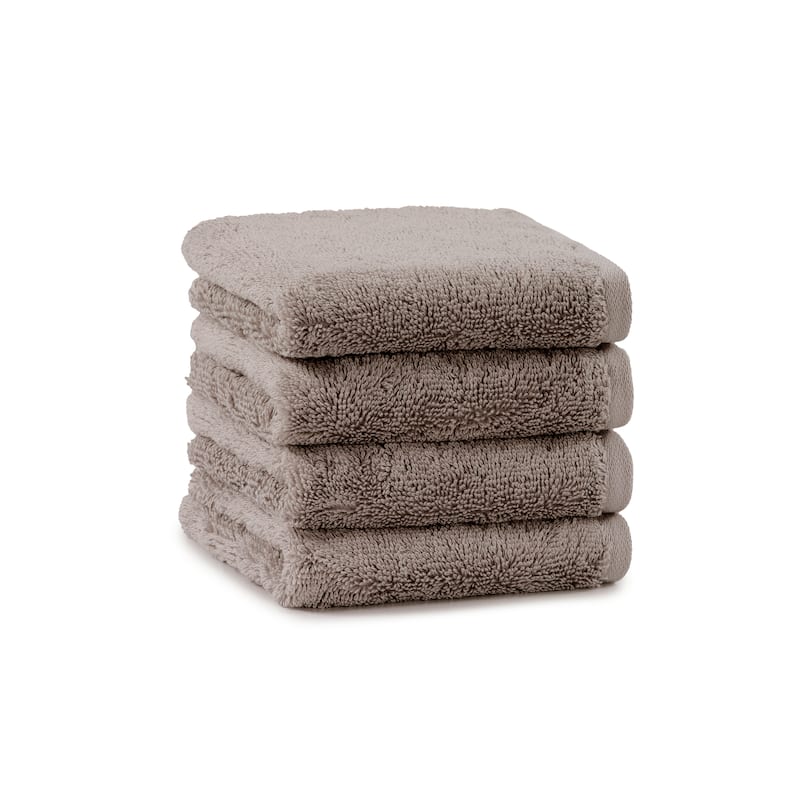 Ecoluxe Organic Washcloth set of 4 - Warm Gray