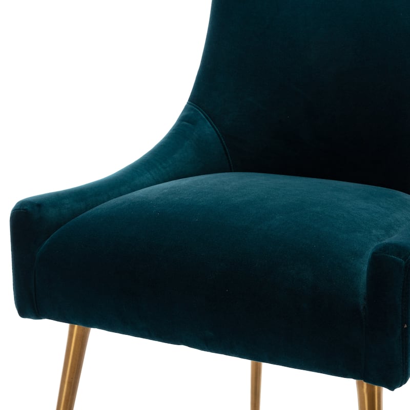 Clihome Stainless Steel Frame Dining Velvet Side Chairs(Set of 2)