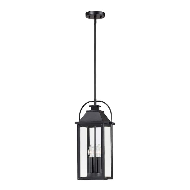 Brits 3-Light Black Outdoor Pendant Light - 18.7 in. H
