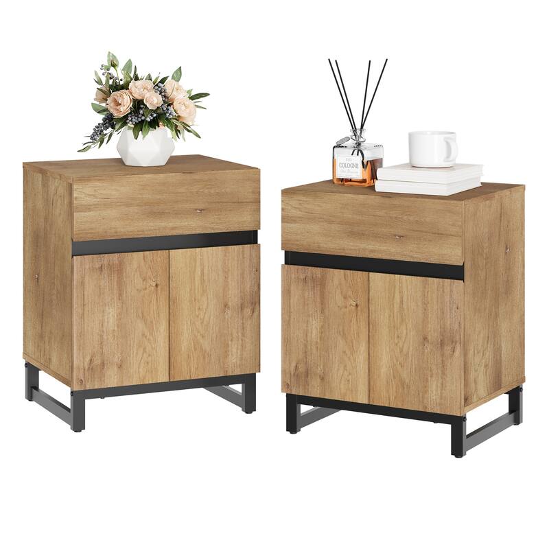 WAMPAT Modern End Table, Farmhouse Sofa Table, Wood Rustic Side End Table for Living Room, Nighstand for Bedroom