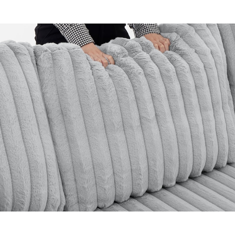 122" Oversized U Shape Sectional Sleeper Sofa Bed with USB Ports and Comfy Upholstered