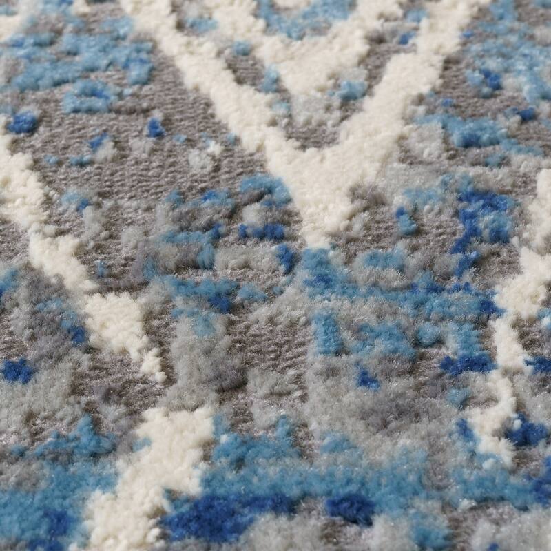 Gertmenian Barga Elene Modern Geometric Blue Indoor Area Rug