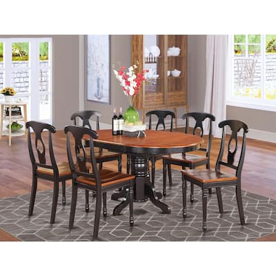 Modern 5-Piece Dining Set - 42"/60" Table & 6 Chairs - Elegant Black Cherry Design