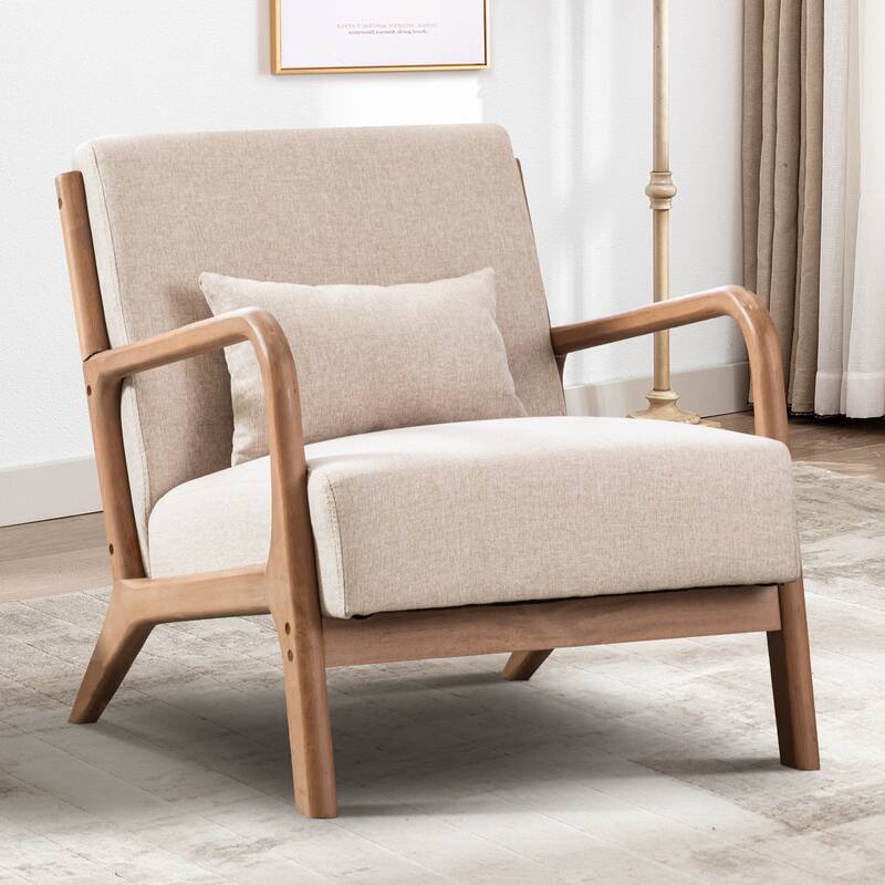 Aston Modern Solid wood Accent Chair - Beige