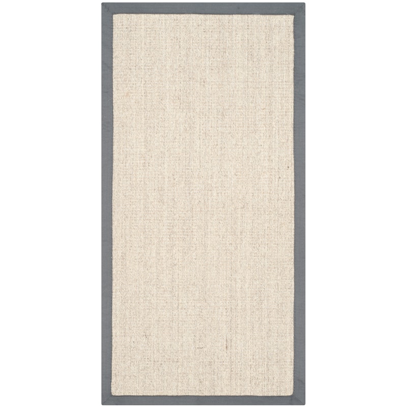 SAFAVIEH Natural Fiber Madelyn Border Sisal Rug - 2' x 3' - Marble/Grey
