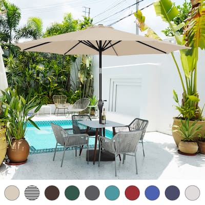 9 Ft Patio Umbrella Outdoor Canopy Table Umbrella with 10 Colors