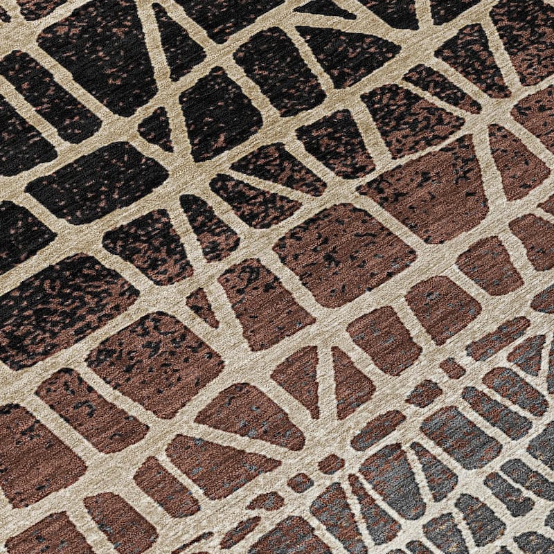 Machine Washable Indoor/ Outdoor Boho Global Chantille Rug