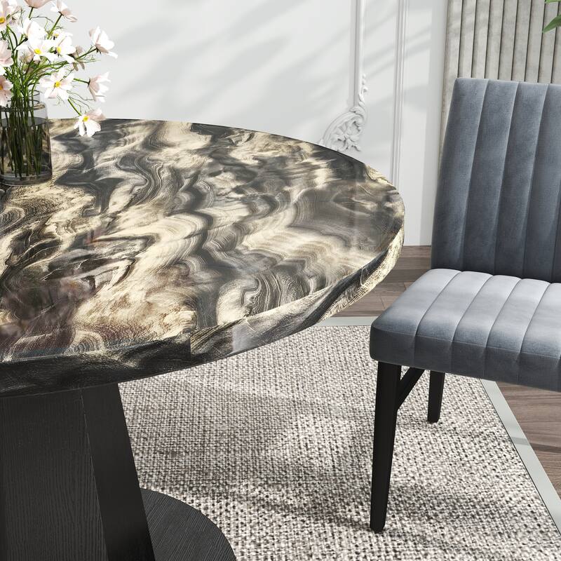 Roundhill Furniture Cavira 5-Piece Round Modern Dining Set