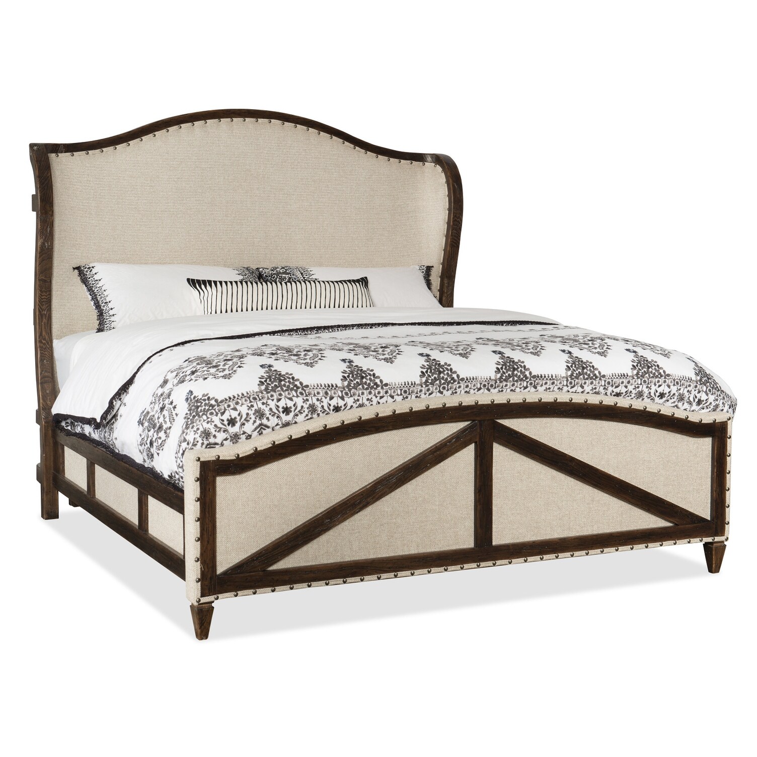 hooker furniture 1618 90860 roslyn county california king walnut beige dark walnut