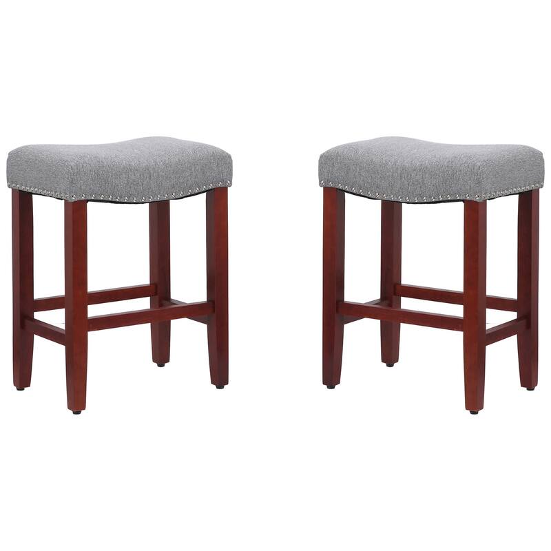 Jameson Upholstered Polyester Cherry 24 Inch Counter Stool (Set Of 2)