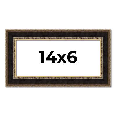 14x6 Frame Gold Antique Vintage Sold Wood Picture Frame | 1.75 Inch