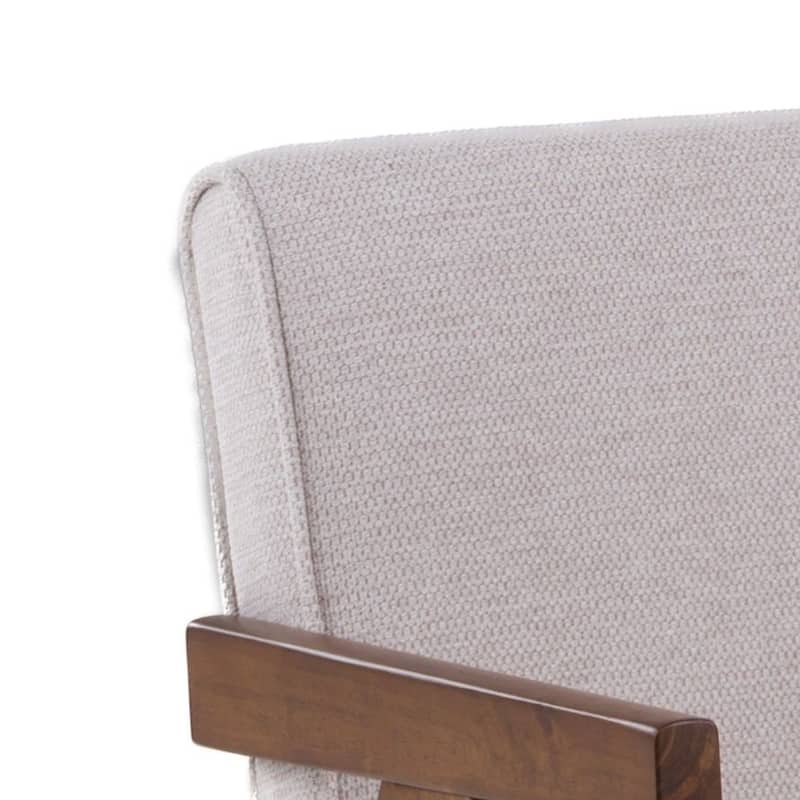 Cid Jose Dining Chair Set of 2, Beige Polyester, Walnut Brown Wood