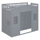 preview thumbnail 22 of 30, Twin Size Solid Wood House Loft Bed with Ladder & Wardrobe