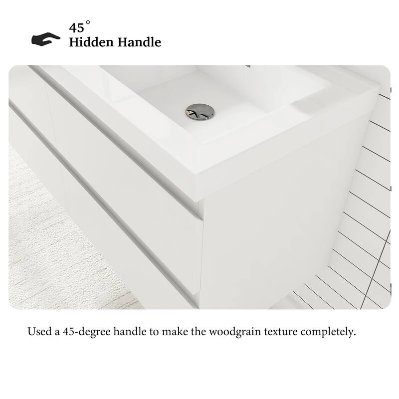 Floating Bathroom Vanity with two Resin Top