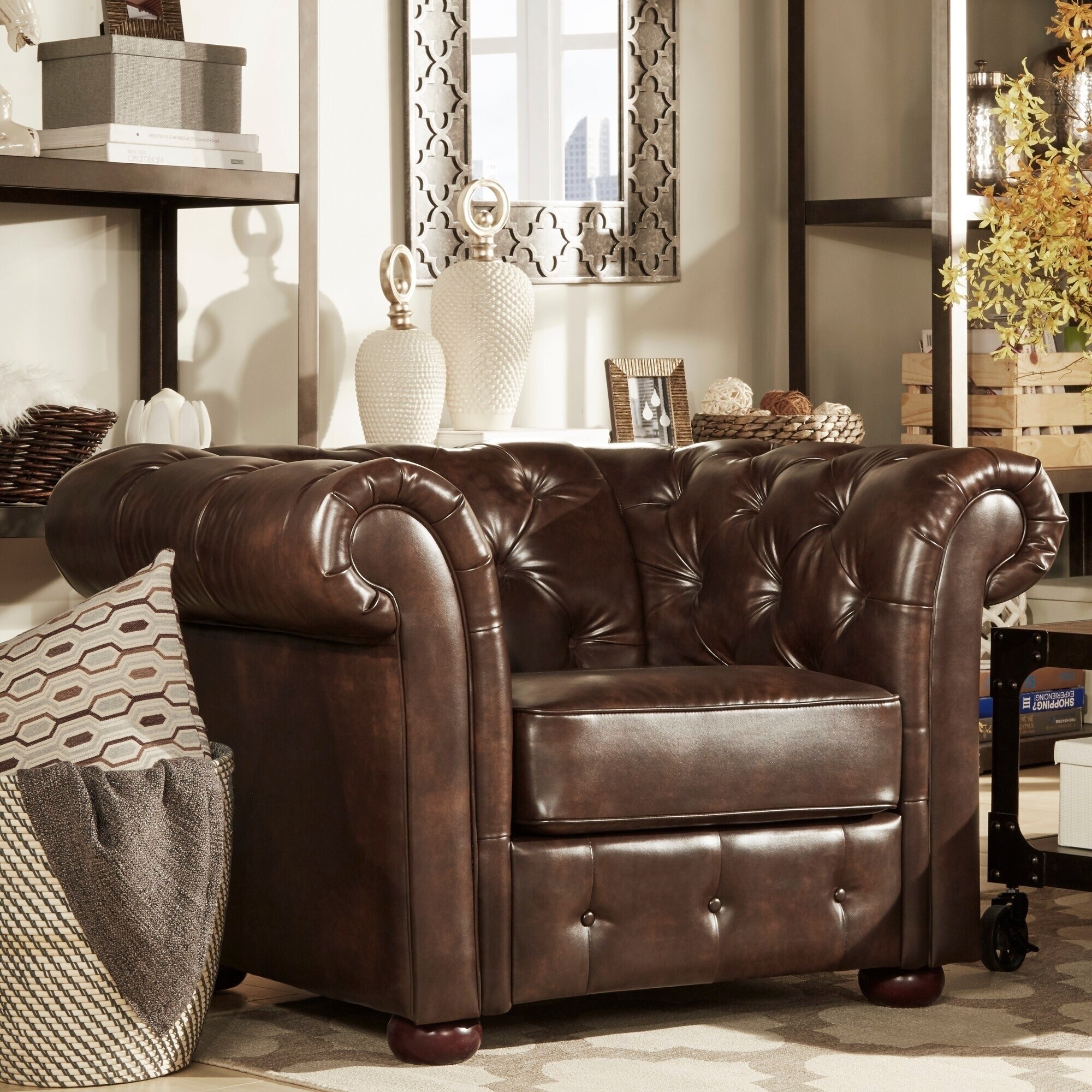 Knightsbridge cream 2025 leather office chair