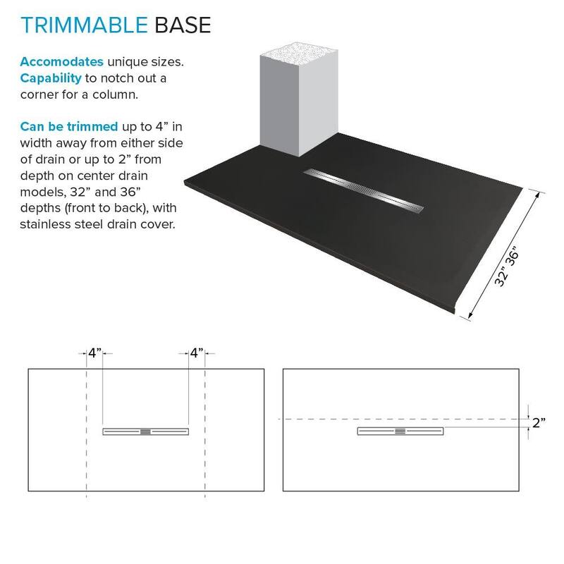 Transolid FZS4836C 47-3/16" x 35-1/2" Rectangular Shower Base with