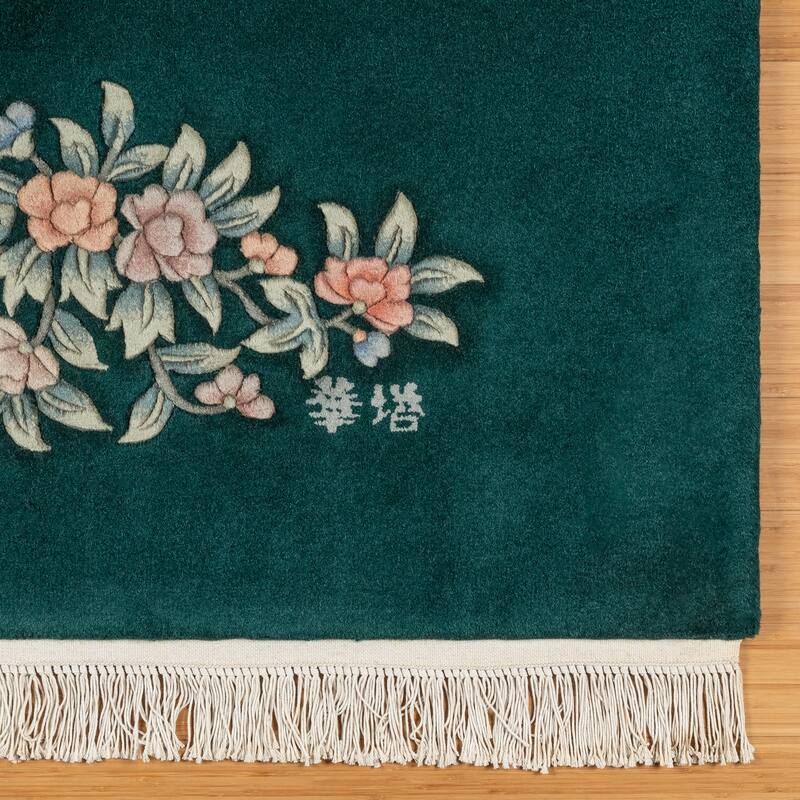 Gertmenian Oriental Estate Traditional Oriental Floral Border Metallion Hand Knot Wool Area Rug Collection