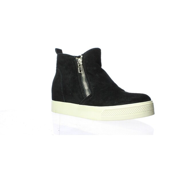 steve madden wedgie black suede