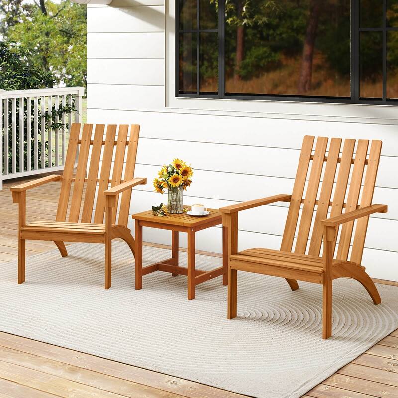 Costway 1/2/4 PCS Patio Adirondack Chair with Inclined Seat High