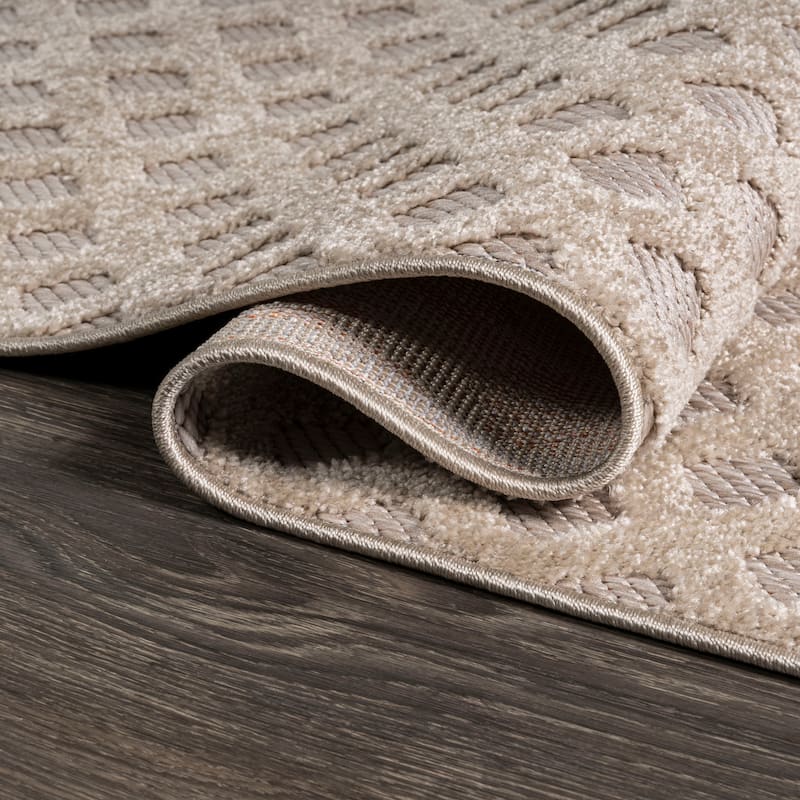 JONATHAN Y Citta High-Low Pile Mini-Diamond Trellis Indoor/Outdoor Area Rug