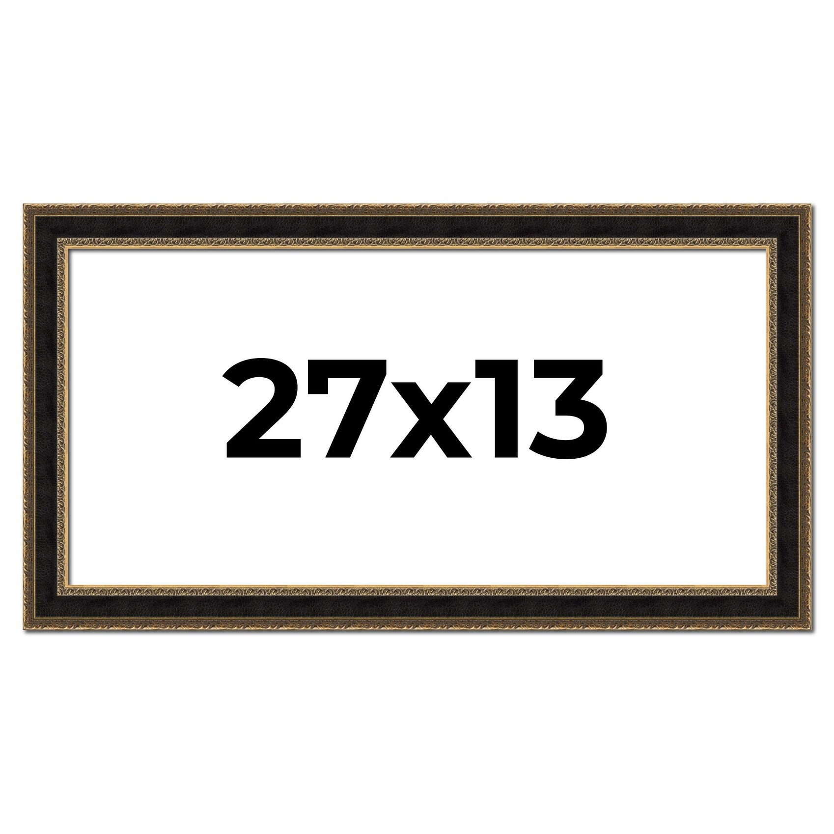 27x13 Frame Gold Real Wood Picture Frame Millard Distressed Photo Frame with UV Acrylic Foam Board Backing &