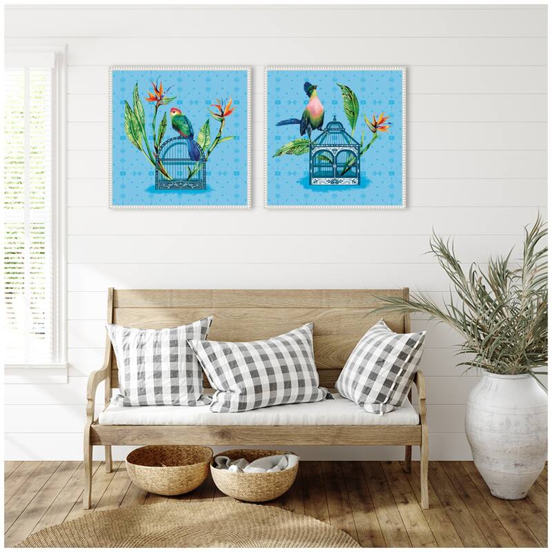 Kate and Laurel Uncaged No. 1 & No. 2 2 Piece Framed Canvas Wall Art Set by Lucia Gianello