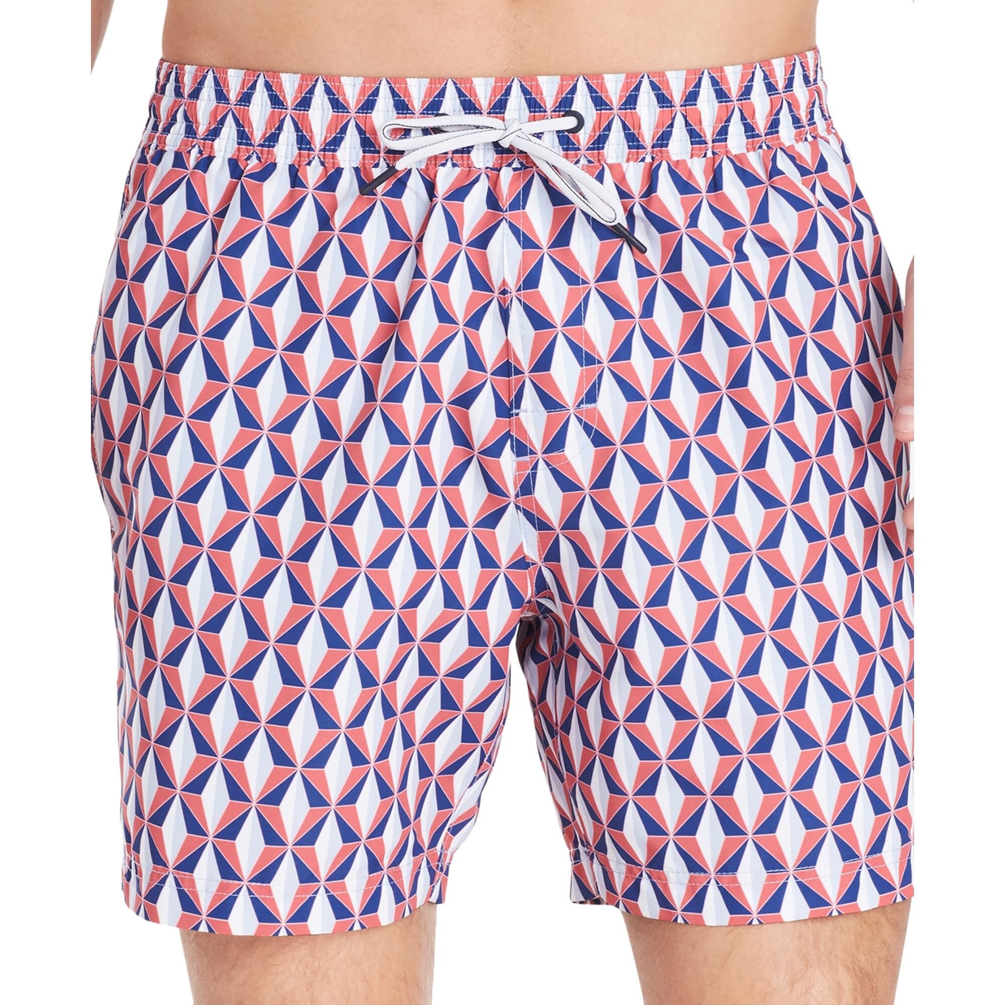 red white and blue mens swim trunks