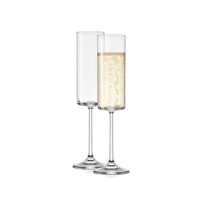 JoyJolt Claire European Crystal Champagne Glasses 5.7 oz Set of 2