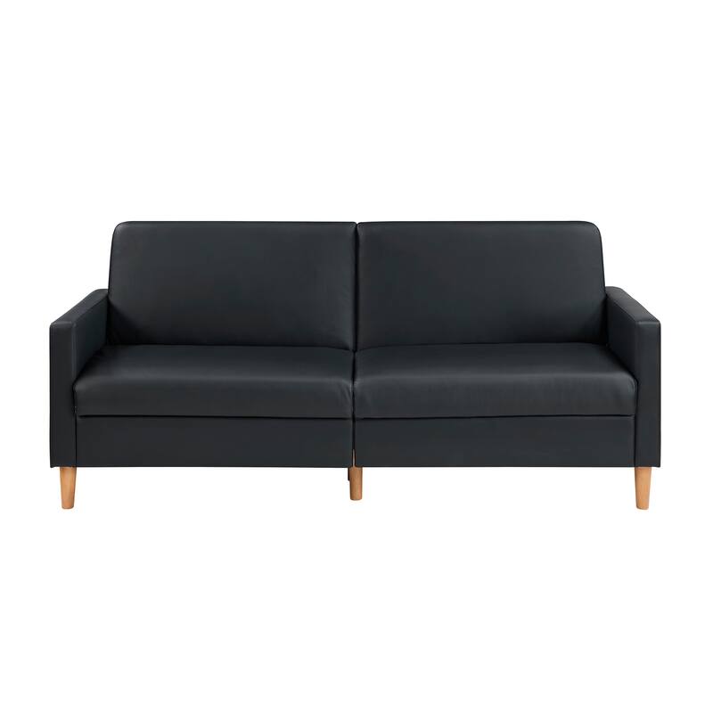 Fremont & Park Fitz 79" Faux Leather Elegant Lounger - Drop-down Back Mechanism