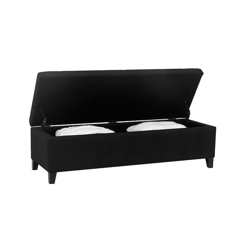 Adeco 50" Bonded Leather Storage Ottoman Bench