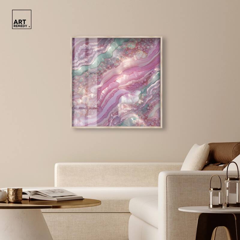 Pink and Mint Crystal I Shadowbox by Art Remedy