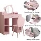 preview thumbnail 3 of 5, Kids Play Vanity Set w/Mirror & Stool Pink