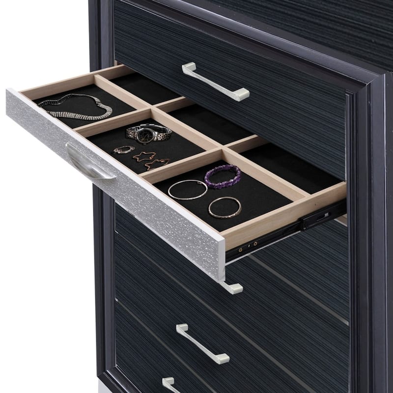Wood 6 Drawers Chest, Storage Closet with Jewelry Drawer, No Assembly