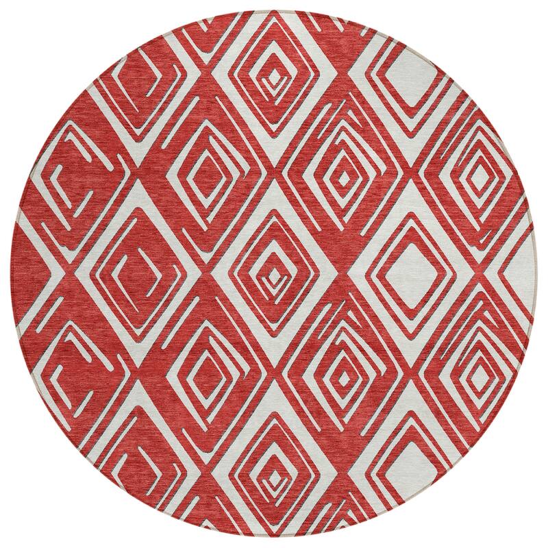 Machine Washable Indoor/ Outdoor Chantille Contemporary Diamonds Rug
