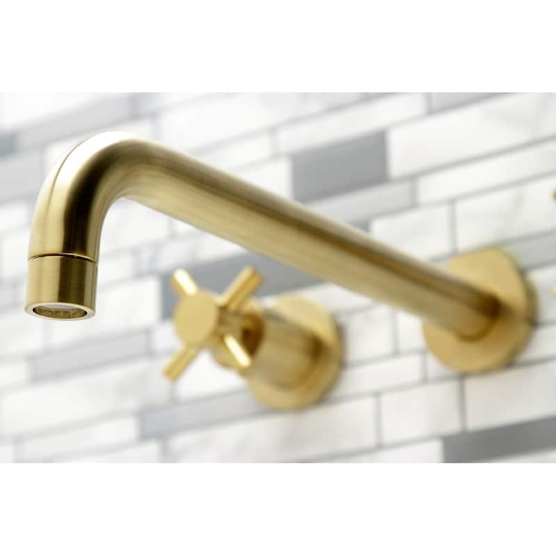 Concord 3-Hole Wall Mount Roman Tub Faucet in Brushed Brass
