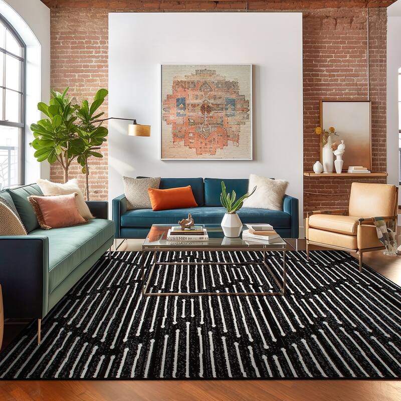World Rug Gallery Boho Stripe Design Area Rug