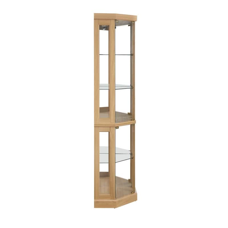 Corner Curio Cabinet with Lights-Stylish Glass Display Case for Living Room, Bar Storage & Collectibles