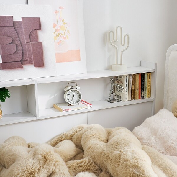 白単サバキ三重スリーブ付き DormCo Yak About It® White Long Cube Bedside Shelf - On Sale - Bed